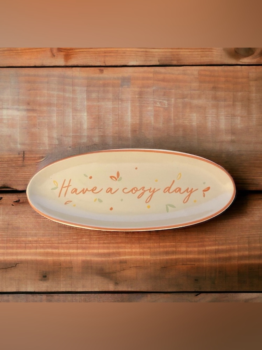 NEW Simons Jewelry Tray - HAVE A COZY DAY Ceramic Autumn Trinket Inspirational